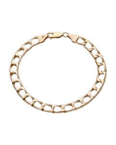 Pre-Owned 9ct Yellow Gold 8.5" Square Curb Bracelet