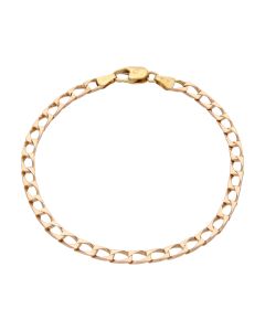 Pre-Owned 9ct Yellow Gold 7.5" Square Curb Bracelet