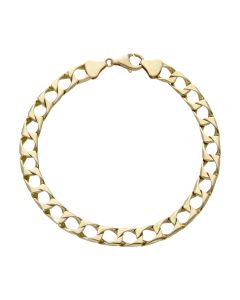 Pre-Owned 9ct Yellow Gold 8.5" Square Curb Bracelet