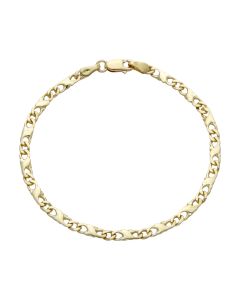 Pre-Owned 9ct Yellow Gold 7" Fancy Infinity Curb Link Bracelet