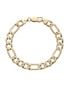 Pre-Owned 9ct Yellow & White Gold 7.5" Figaro Bracelet