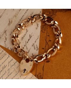 Pre-Owned Vintage 1965 9ct Long & Short Link Padlock Bracelet