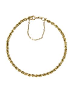 Pre-Owned Vintage 1980 9ct Yellow 7 Inch Rope Bracelet