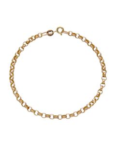 Pre-Owned 9ct Rose Gold 7.5" Hollow Belcher Bracelet