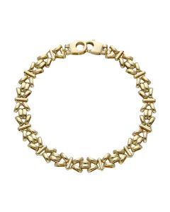 Pre-Owned 9ct Yellow Gold 8" Fancy Bow Link Bracelet