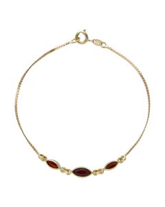 Pre-Owned Vintage 1979 9ct Gold Garnet Set Serpentine Bracelet