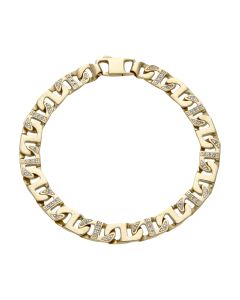 Pre-Owned 9ct Yellow Gold Cubic Zirconia Anchor Link Bracelet