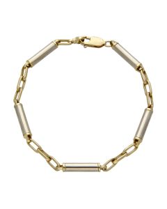 Pre-Owned 9ct Yellow & White Gold 8.25" Bar Link Bracelet