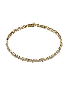 Pre-Owned 9ct Yellow Gold 7.5" Diamond Tennis Bracelet