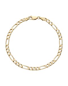 Pre-Owned 9ct Yellow Gold 8" Solid Figaro Link Bracelet