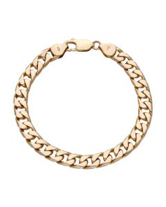 Pre-Owned 9ct Yellow Gold 8 Inch Solid Curb Link Bracelet
