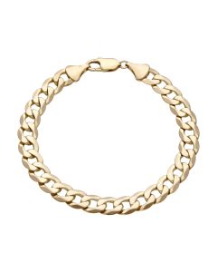 Pre-Owned 9ct Yellow Gold Solid 8.5" Curb Link Bracelet