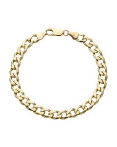 Pre-Owned 9ct Yellow Gold Solid 7.5" Curb Link Bracelet