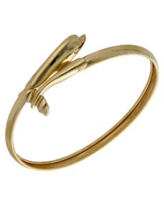 Pre-Owned 14ct Yellow Gold Dolphin Bangle