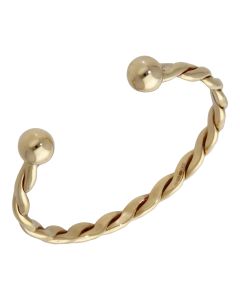 Pre-Owned 9ct Yellow Gold Childs Solid Twist Ball Torque Bangle