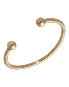 Pre-Owned 9ct Yellow Gold Solid Ball Torque Bangle