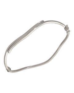 Pre-Owned 9ct White Gold Hinged Hollow Wave Bangle