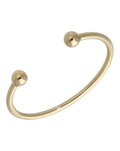 Pre-Owned 9ct Yellow Gold Polished Solid Ball Torque Bangle