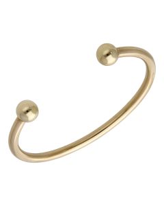 Pre-Owned 9ct Yellow Gold Solid Ball Torque Bangle
