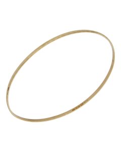 Pre-Owned 9ct Yellow Gold Slim Diamond-Cut Push-On Bangle