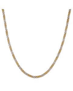 Pre-Owned 14ct Yellow & White Gold 17" Brick Link Necklace