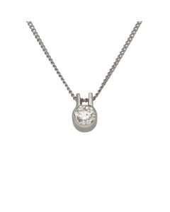 Pre-Owned 9ct White Gold 0.67ct Diamond Solitaire Necklace
