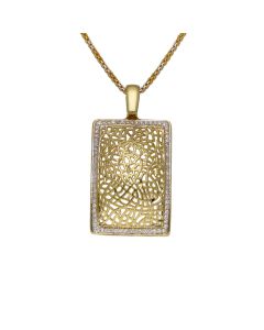 Pre-Owned 18ct Gold Cubic Zirconia Pendant & Chain Necklace
