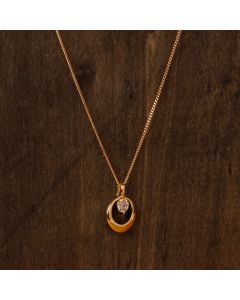 Pre-Owned Vintage 1976 Cubic Zirconia Circle Pendant Necklace