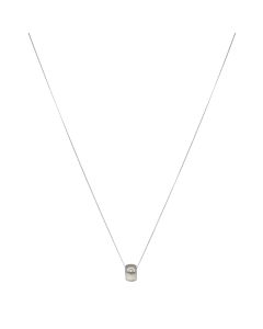 Pre-Owned 18ct White Gold Diamond Set Bead Pendant Necklace