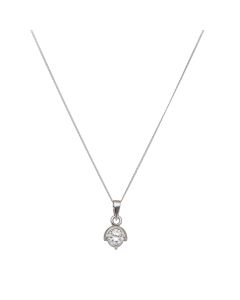 Pre-Owned 9ct White Gold Cubic Zirconia Pendant Necklace