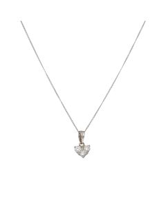 Pre-Owned 9ct Gold Diamond Heart Pendant & Chain Necklace