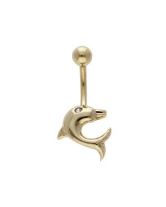 Pre-Owned 9ct Yellow Gold Gemstone Set Dolphin Belly Bar
