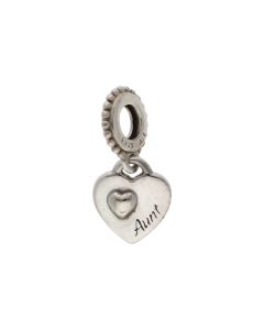 Pre-Owned Pandora Silver Aunt Heart Dangle Charm