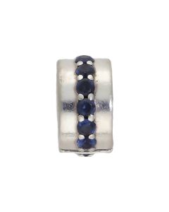 Pre-Owned Pandora Silver Blue Cubic Zirconia Centre Clip Charm