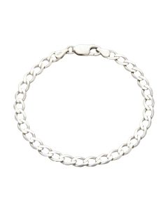 Pre-Owned Silver 7.25" Curb Bracelet