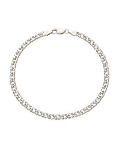 Pre-Owned Silver 9" Double Curb Bracelet
