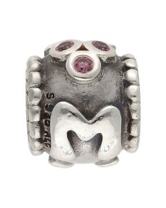Pre-Owned Pandora Silver Pink Cubic Zirconia Set Mum Charm