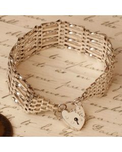 Pre-Owned Vintage 1976 Sterling Silver 7" Gate Bracelet