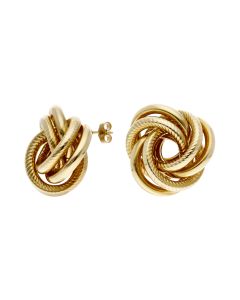 Pre-Owned 9ct Yellow Gold Knot Stud Earrings