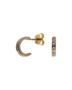 Pre-Owned 14ct Yellow Gold Cubic Zirconia Curved Stud Earrings