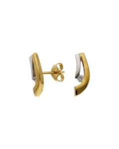 Pre-Owned 18ct Yellow & White Gold Diamond Set Stud Earrings
