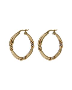 Pre-Owned 9ct Gold Fancy Twist Hoop Creole Earrings