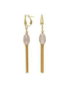 Pre-Owned 18ct Yellow & White Gold Tassle Drop Earrings