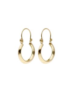 Pre-Owned 9ct Yellow Gold Faceted Creole Earrings