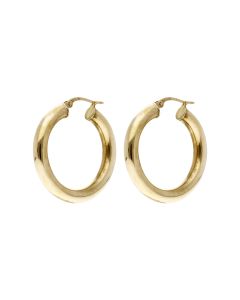 Pre-Owned 9ct Yellow Gold Polished Hoop Creole Earrings