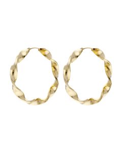 Pre-Owned 9ct Yellow Gold Large Twist Hoop Creole Earrings
