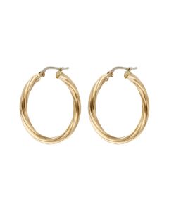 Pre-Owned 9ct Yellow Gold Twist Hoop Creole Earrings