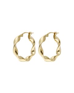 Pre-Owned 9ct Yellow Gold Ribbon Twist Creole Earrings