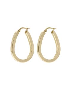 Pre-Owned 9ct Yellow Gold Square Tube Creole Earrings