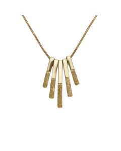 Pre-Owned 9ct Yellow Gold 16" Graduated 5 Bar Necklace